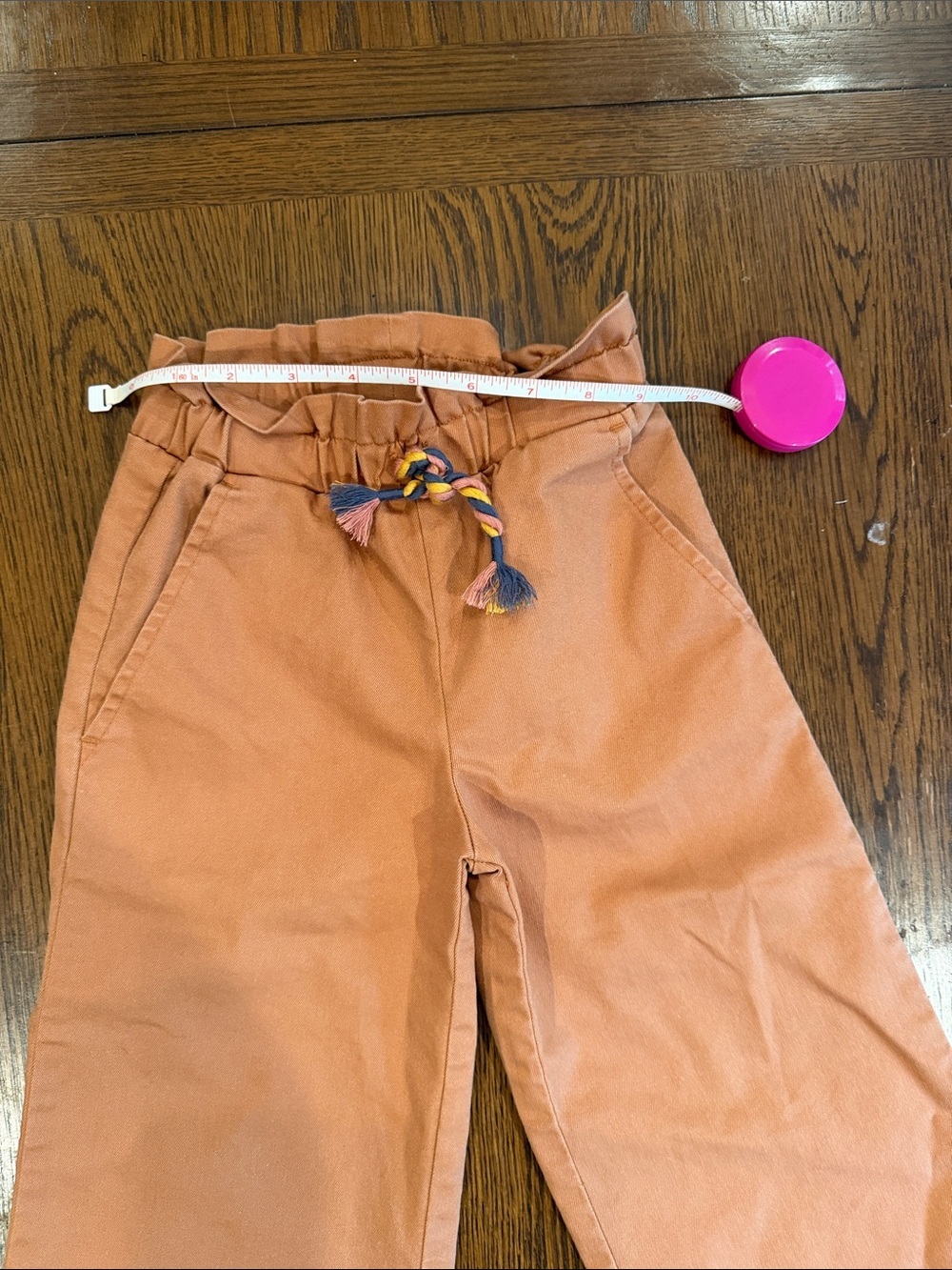 Matilda Jane Khaki Wide-Leg Pants with Multicolor Button Accents • pockets • 4 - Picture 4 of 7